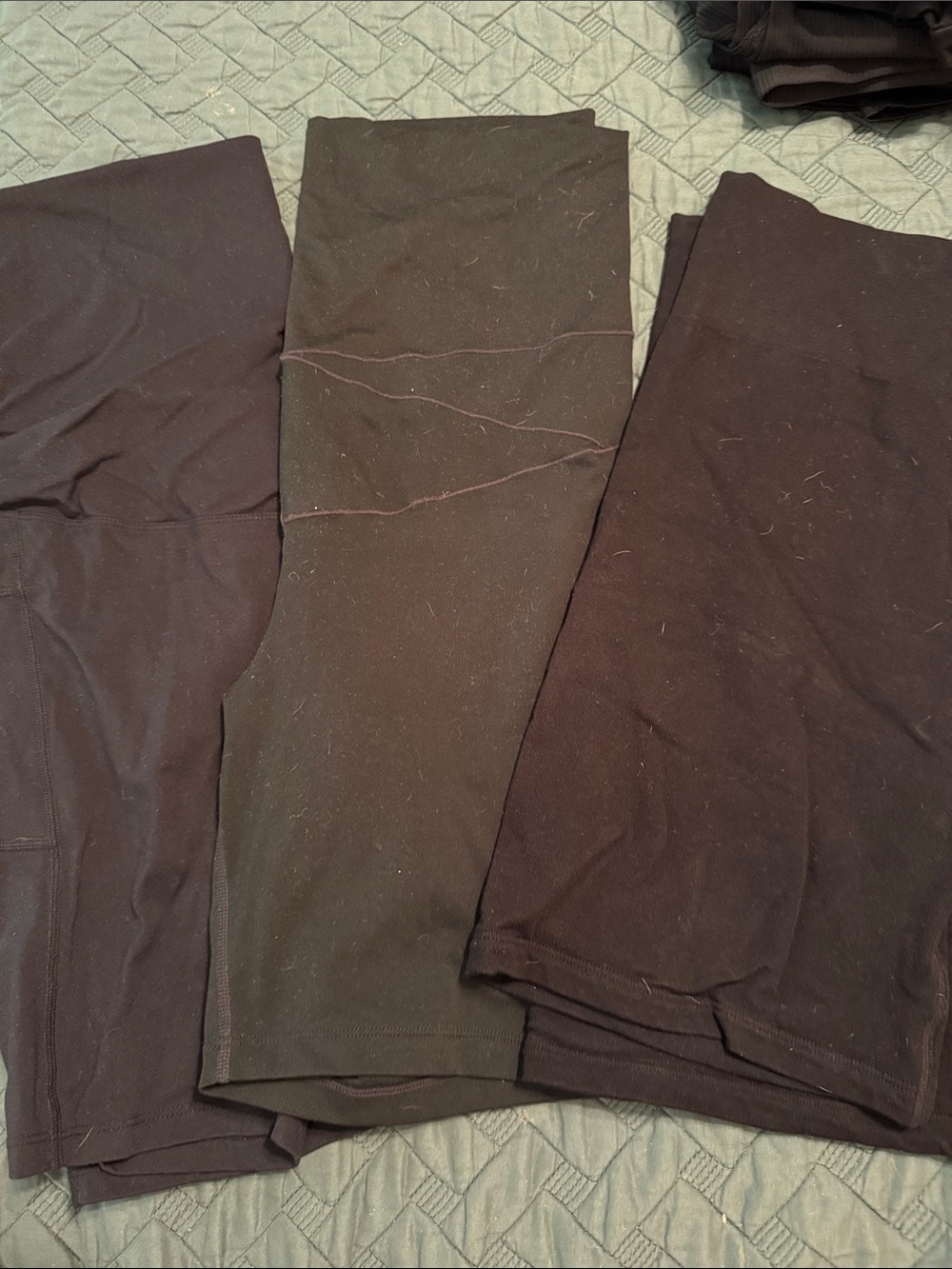Maternity Shorts- Set of Black Leggings - 3-Pack